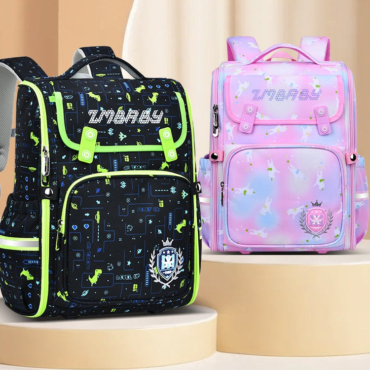 ISPBAG School Kids Backpacks for Girls Boys Cute Book Bag with Compartments for Girl Kid Students