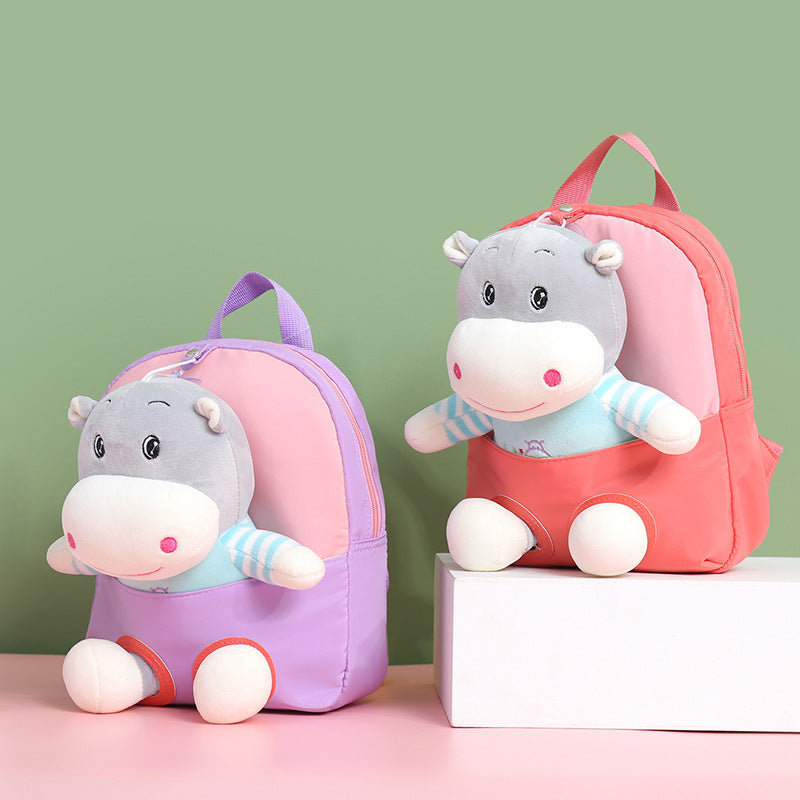 ISPBAG Toddler Backpack for Boys and Girls, Cute Soft Plush Animal Cartoon Mini Backpack Little For Kids