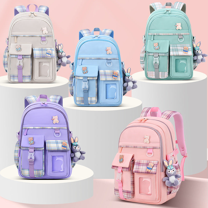 ISPBAG Kids Backpack for Girls Teens, Backpack for School, Cute Bookbag for Primary Elementary with Accessories