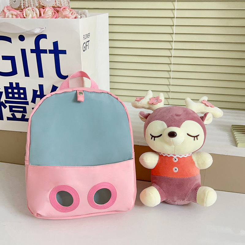 ISPBAG Cute Toddler Backpack for Girls, Mini Baby Girl Backpack for Toddler Girls Toys 2 3 4 5 6 years old, Little Doll Stuffed Animal kids Plush Backpack