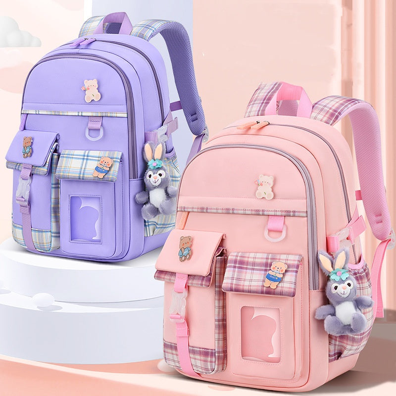 ISPBAG Kids Backpack for Girls Teens, Backpack for School, Cute Bookbag for Primary Elementary with Accessories