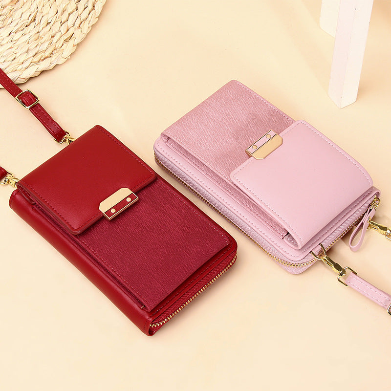 Leather Crossbody Bags Small Cell Phone Bag with Adjustable Strap