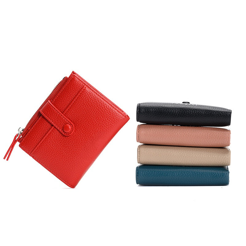 Women's Wallet Slim Bifold Card Holder RFID Blocking with Zipper Coin Pocket