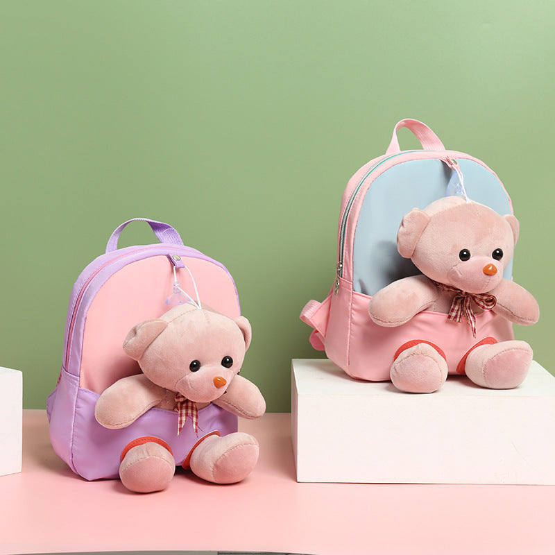 ISPBAG Toddler Cute Bear Bunny Backpack for Girls Backpack Preschool Backpack Mini Backpack