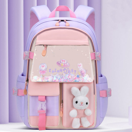 ISPBAG Backpacks for Girls Kids Backpack Cute Bunny School Bag for Kindergarten and Elementary