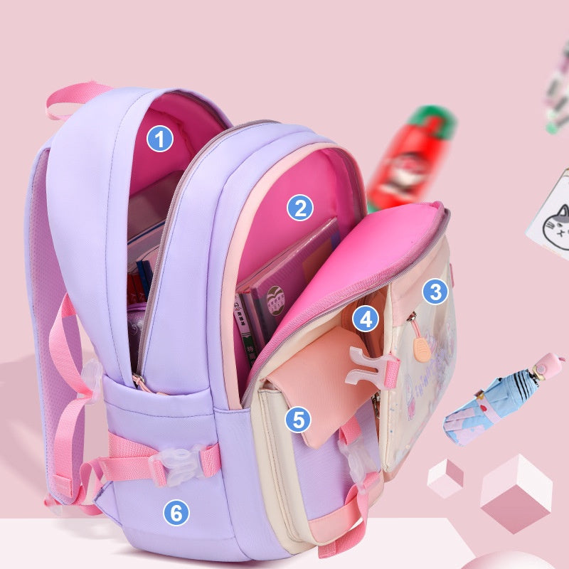 ISPBAG Backpacks for Girls Kids Backpack Cute Bunny School Bag for Kindergarten and Elementary