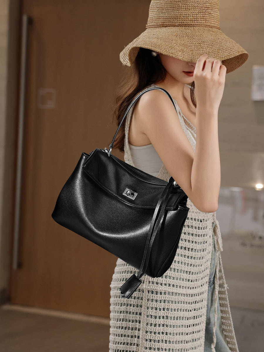 ISPBAG Genuine Leather Tote Bag For Women High-end And Stylish Large Capacity Bag Crossbody Bag