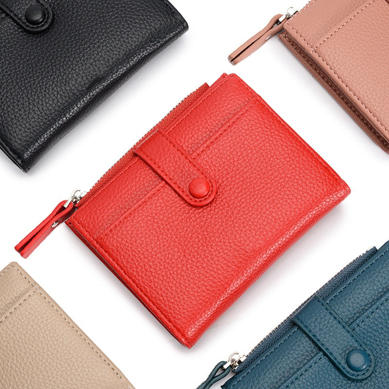 Women's Wallet Slim Bifold Card Holder RFID Blocking with Zipper Coin Pocket