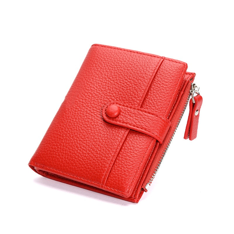 Women's Wallet Slim Bifold Card Holder RFID Blocking with Zipper Coin Pocket