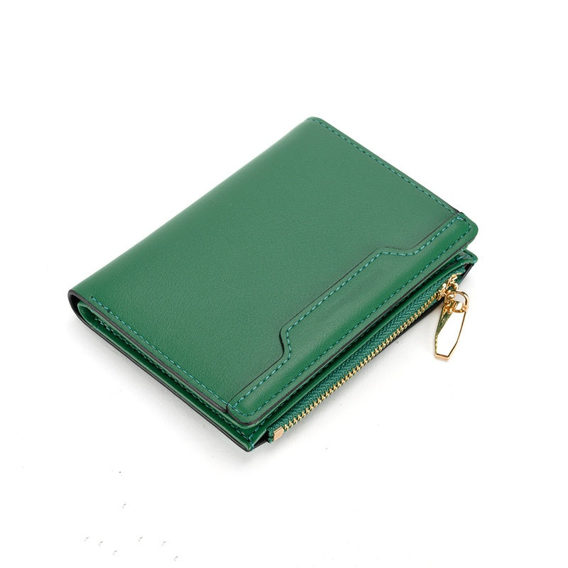 Slim Small Leather Women Wallets Bifold Trifold RFID Blocking Purse with Zipper Coin