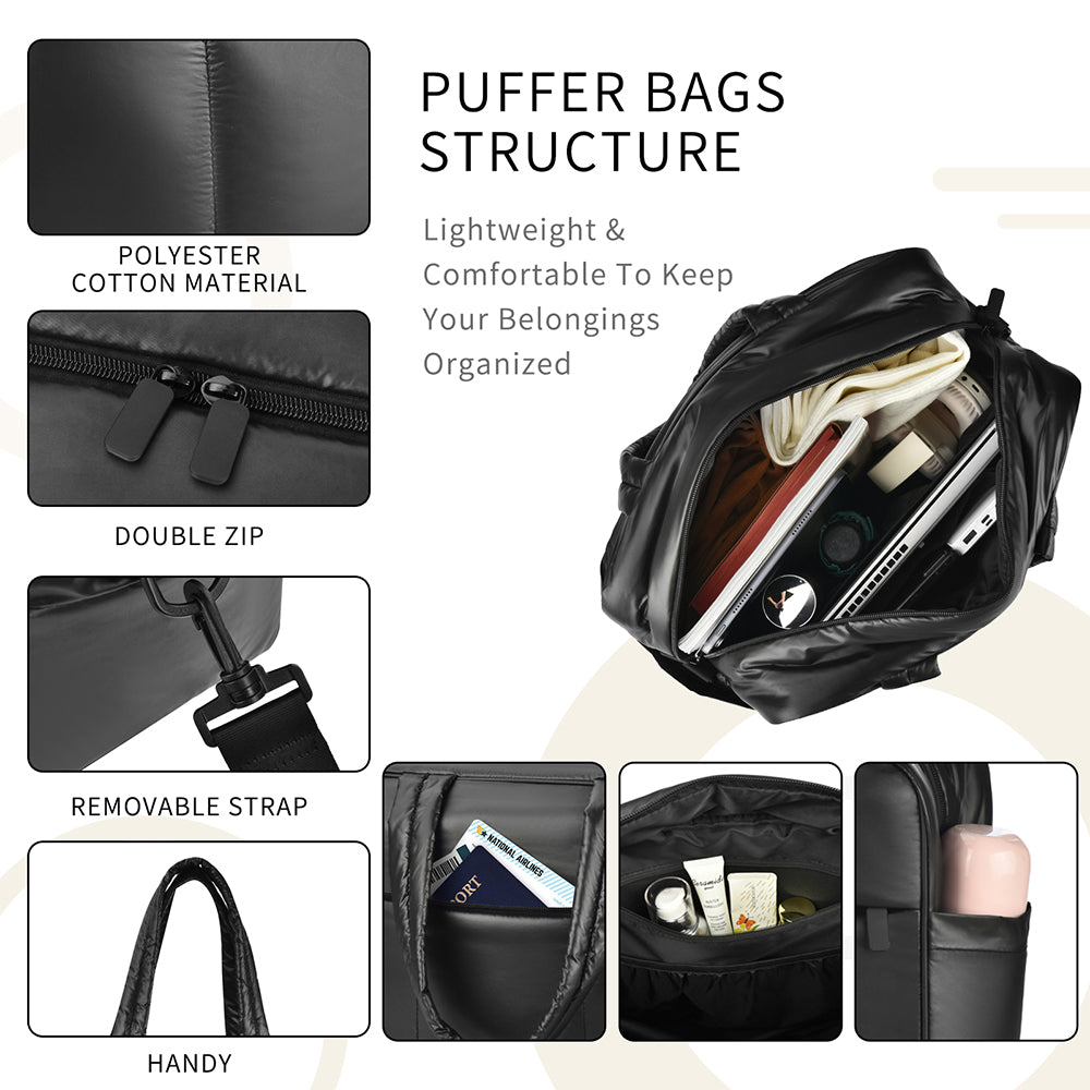 ISPbag Puffer Tote Bag - Lightweight, Large Capacity, Multi-Functional Travel and Gym Bag