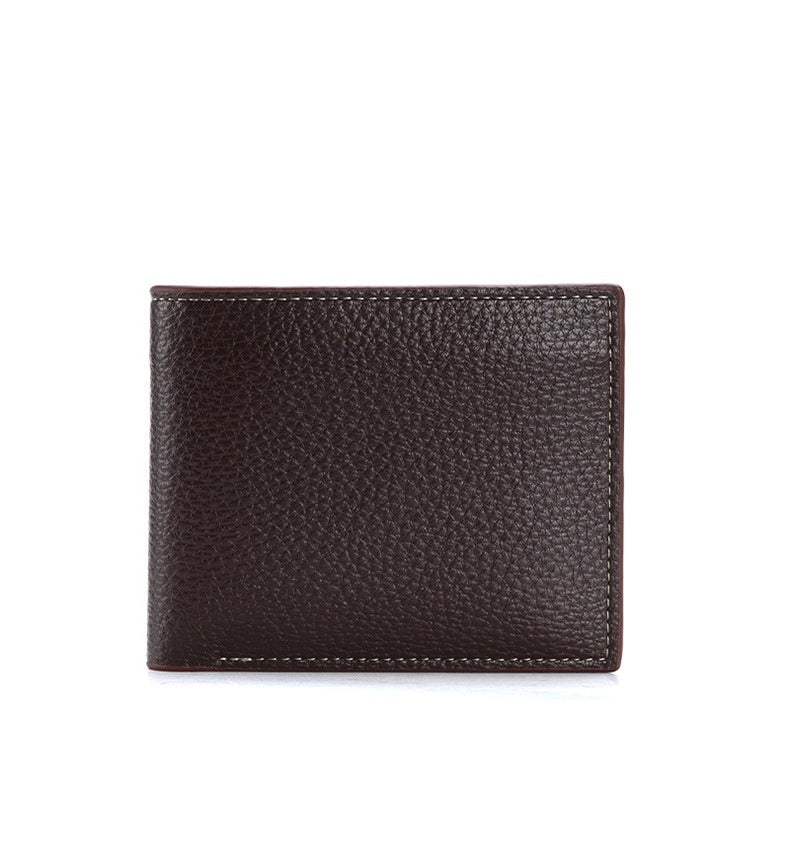 ISPBAG Men's Leather Everyday Bifold Wallet Slim Wallet