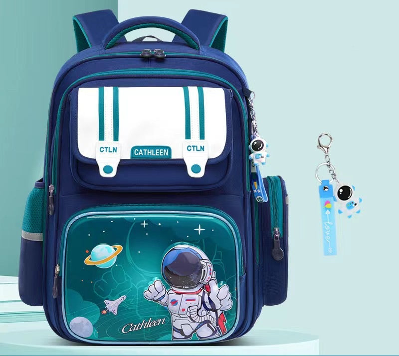 ISPBAG Astronaut Kids Backpack for Boys Waterproof Lightweight Space Schoolbag for School Elementary Bookbag