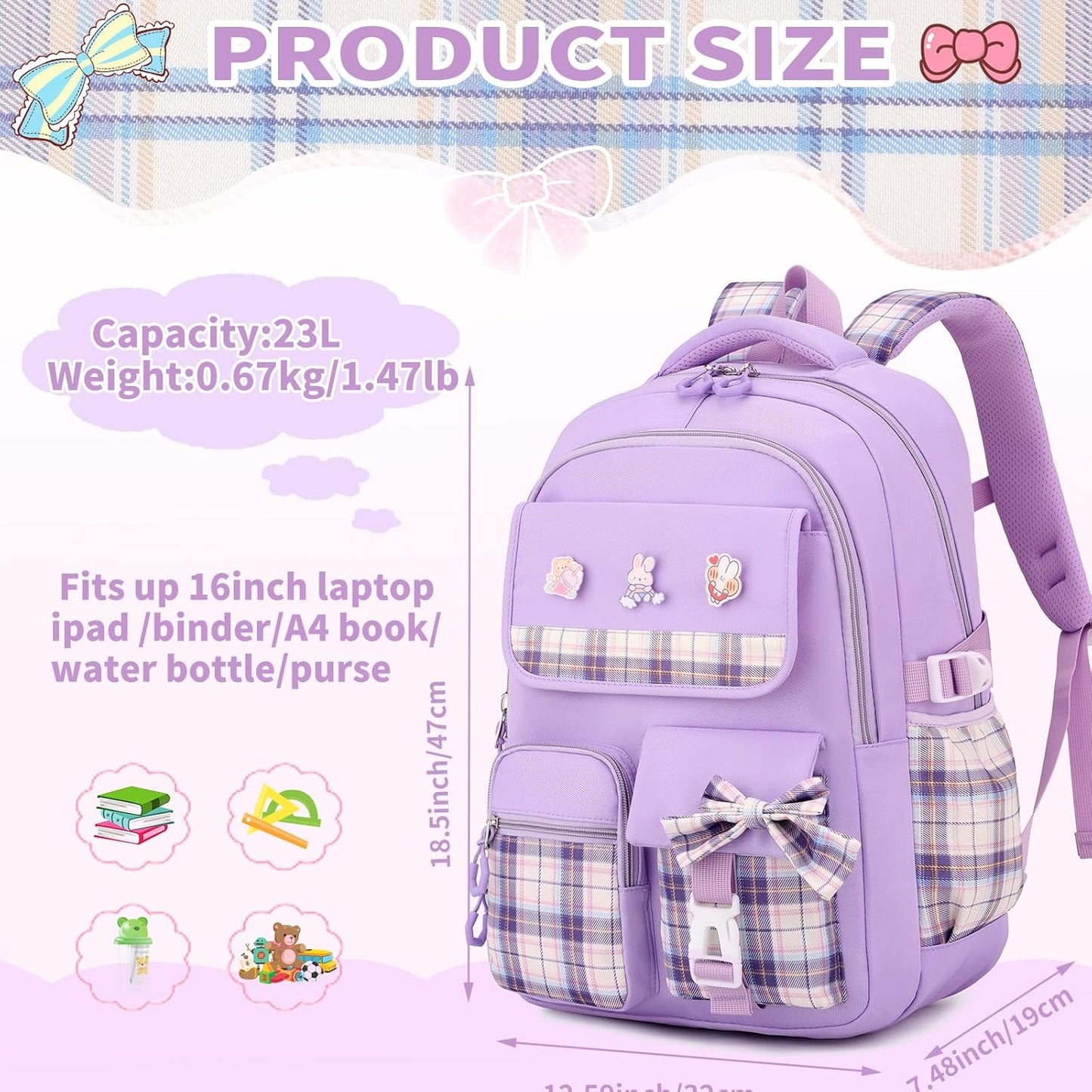 ISPBAG Girls Backpack Cute School Backpacks for Teen Girls Kindergarten Elementary Primary Preschool