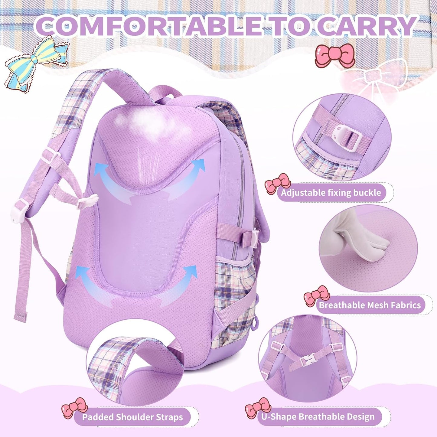 ISPBAG Girls Backpack Cute School Backpacks for Teen Girls Kindergarten Elementary Primary Preschool