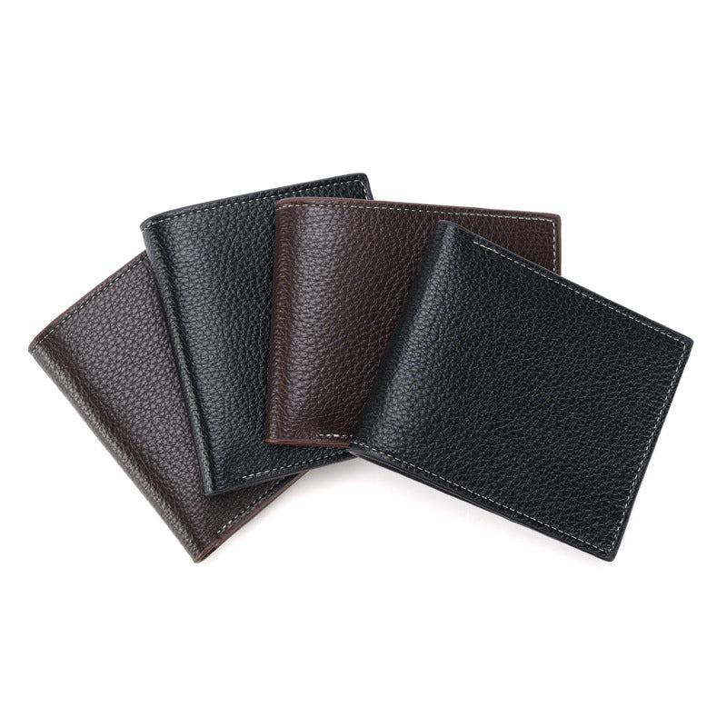 ISPBAG Men's Leather Everyday Bifold Wallet Slim Wallet