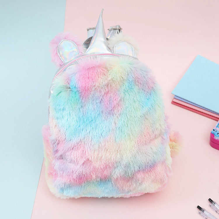 Girls Plush MINI Unicorn Backpack Fashion,Women Unicorn Bag Travel,Cute Bookbag For Unicorn