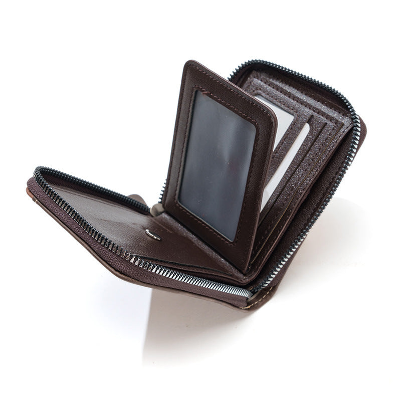 Mens Wallet Leather Bifold Wallets Multiple Slots for Credit Cards, ID, License, Photo Holder, Purse