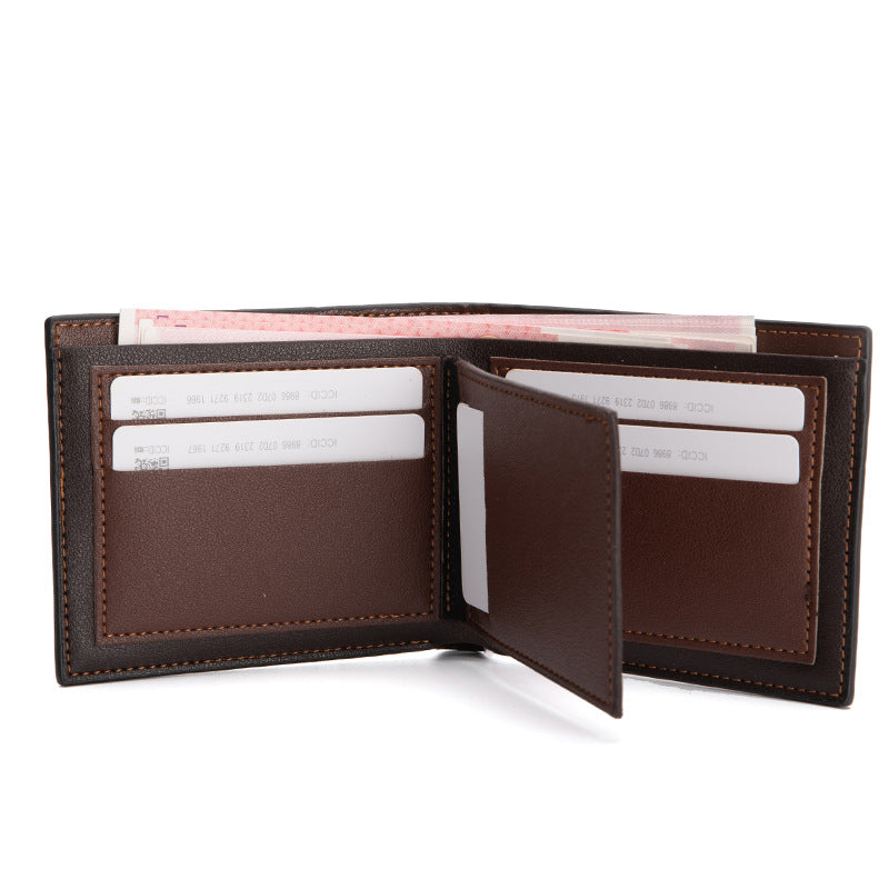 Classic Wallet for Men PU Leather Fold Purses Minimalist Business