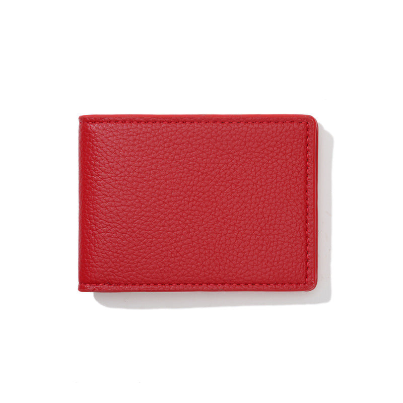 PU Bank Litchi Texture Credit Card Holder Large Capacity Soft Leather Wallet