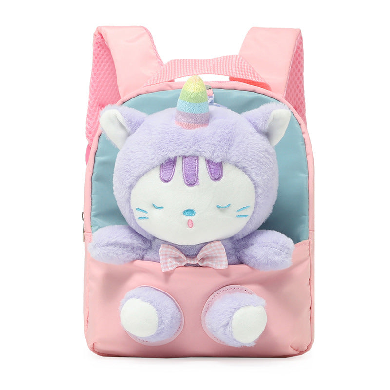 ISPBAG Toddler Backpack for Girls Backpack Little Kids Preschool Backpack Plush Backpack