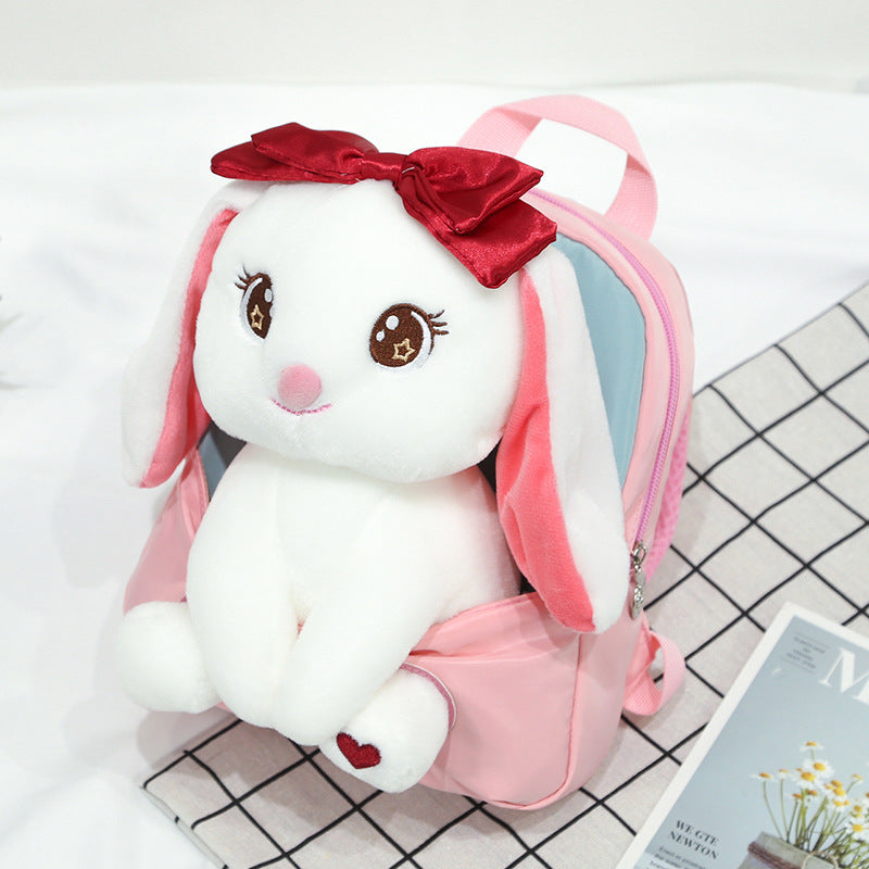 ISPBAG Bow Rabbit Toddler Backpack for Girls  Mini Baby Girl Backpack for Toddler Preschool Bag