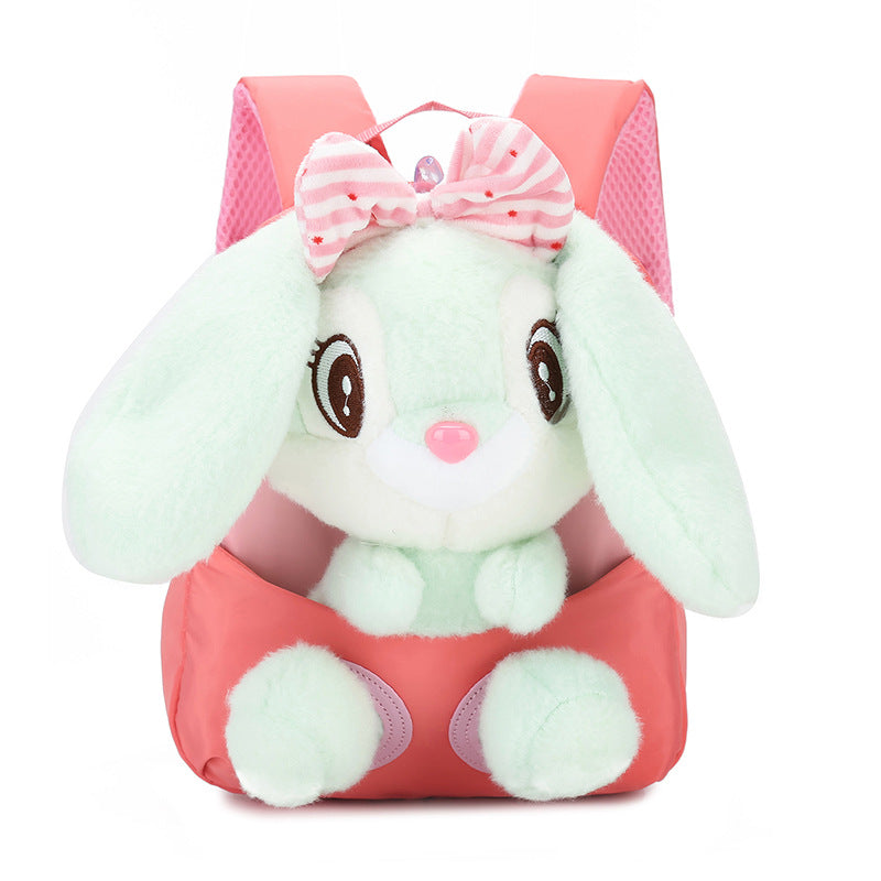 ISPBAG Toddler Bunny Backpack for Girls Stuffed Animal Little Backpack Preschool Backpack Small Kawaii Pink Bunny Mini Backpack