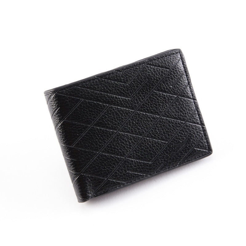 Soft Rhombus Pattern Multi-Card Wallet Portable Short Wallet Slim Minimalist Wallets for Men and Women