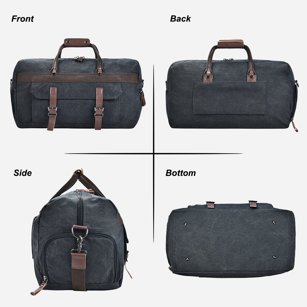 ISPBAG Wowbox Duffle Bag - Premium Canvas with Leather, Multi-Functional Travel Bag