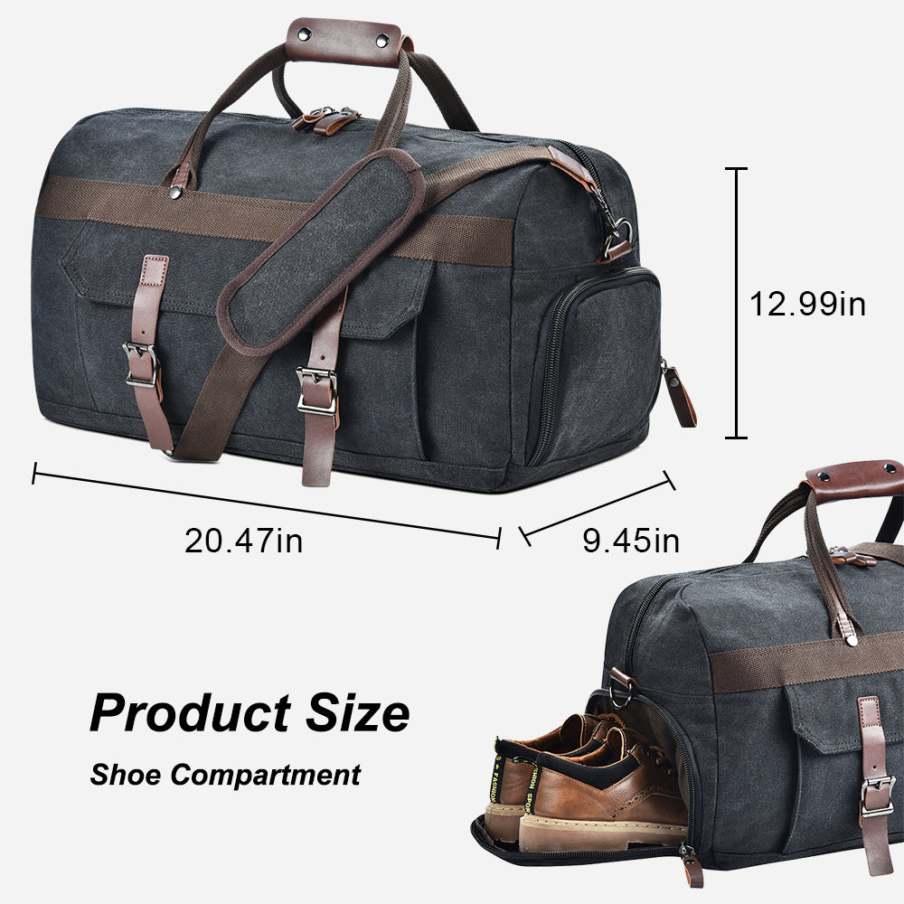 ISPBAG Wowbox Duffle Bag - Premium Canvas with Leather, Multi-Functional Travel Bag