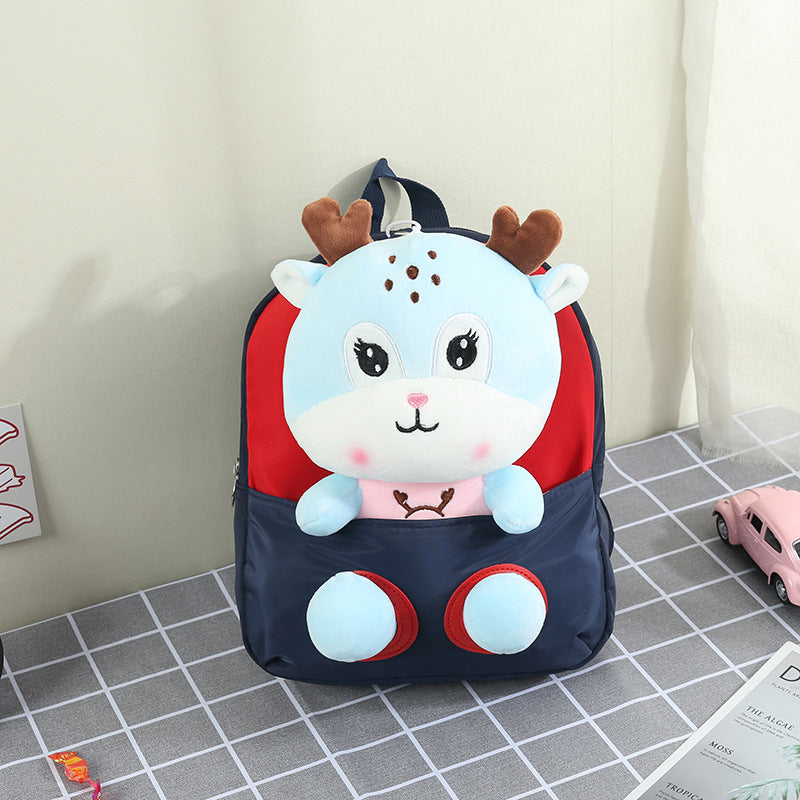 ISPBAG Milu Deer Mini Baby Girl Backpack for Toddler Girls Toys Little Doll Stuffed Animal kids Plush Backpack