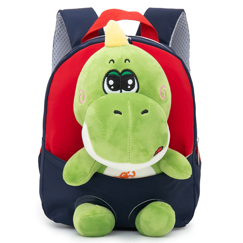 ISPBAG Cute Dinosaur Toddler Backpack for Girls Little Doll Stuffed Animal kids Plush Backpack