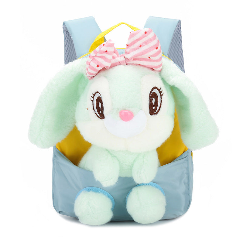 ISPBAG Toddler Bunny Backpack for Girls Stuffed Animal Little Backpack Preschool Backpack Small Kawaii Pink Bunny Mini Backpack