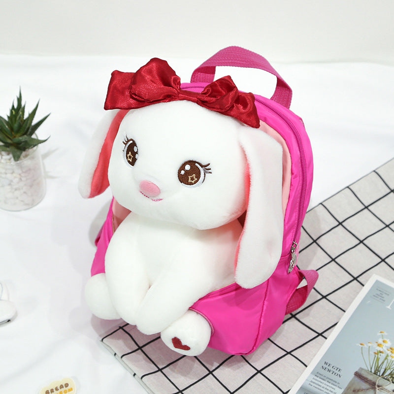 ISPBAG Bow Rabbit Toddler Backpack for Girls  Mini Baby Girl Backpack for Toddler Preschool Bag