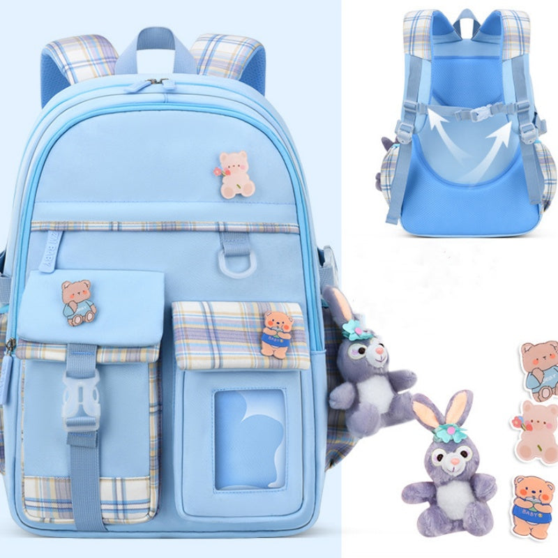 ISPBAG Kids Backpack for Girls Teens, Backpack for School, Cute Bookbag for Primary Elementary with Accessories