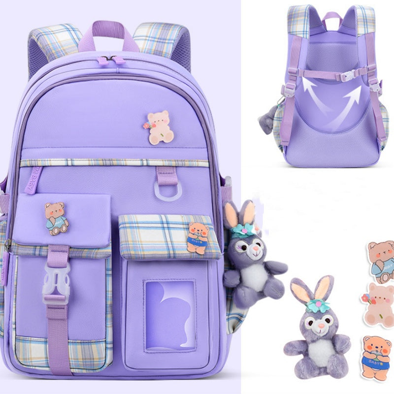 ISPBAG Kids Backpack for Girls Teens, Backpack for School, Cute Bookbag for Primary Elementary with Accessories