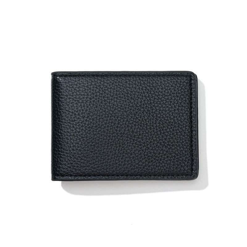 PU Bank Litchi Texture Credit Card Holder Large Capacity Soft Leather Wallet