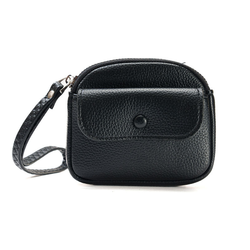 ISPBAG Small Coin Purse Wristlet Wallet for Women with Keyrings Leather Card Holder Change Pouch Clutch Bag