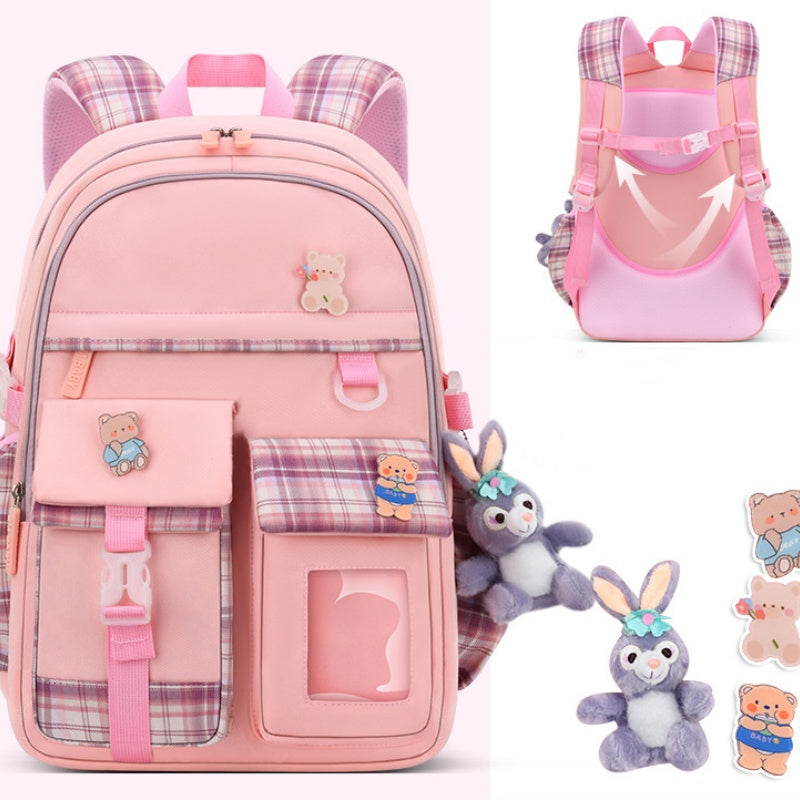 ISPBAG Kids Backpack for Girls Teens, Backpack for School, Cute Bookbag for Primary Elementary with Accessories