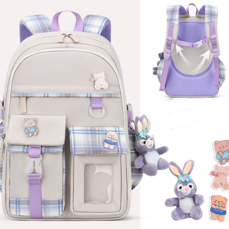 ISPBAG Kids Backpack for Girls Teens, Backpack for School, Cute Bookbag for Primary Elementary with Accessories