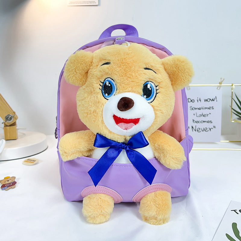 ISPBAG Cute Happy Bear Toddler Backpack for Girls  Mini Baby Girl Backpack for Toddler