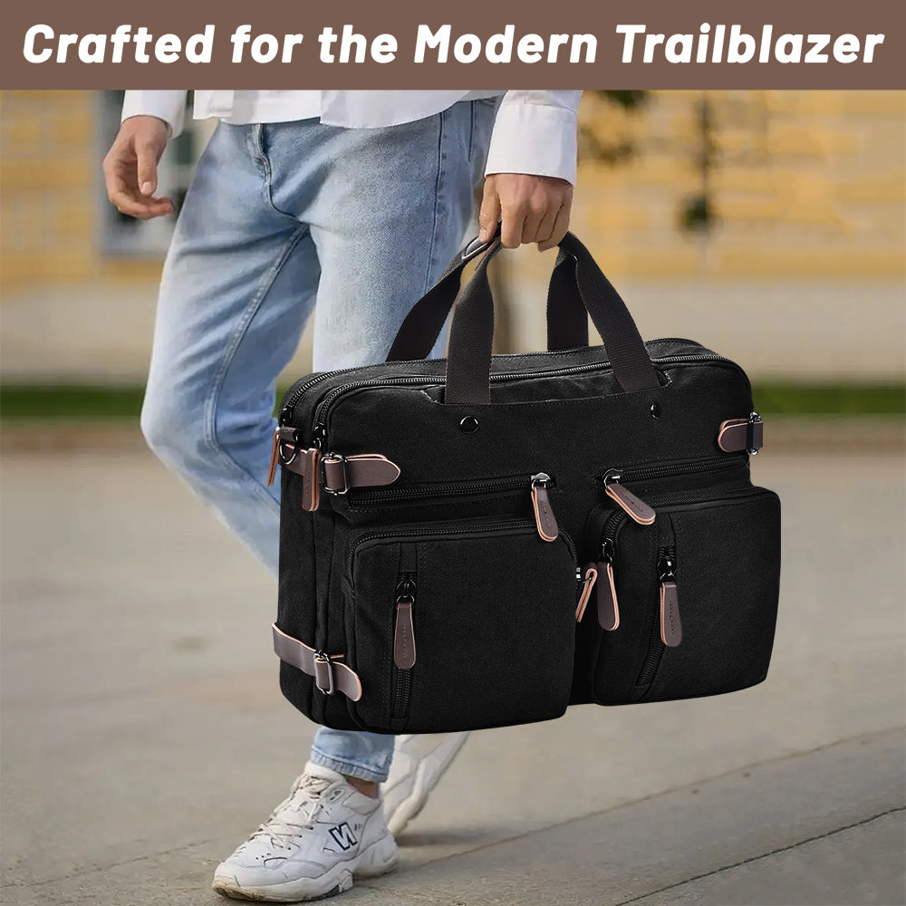 ISPBAG 3 in 1 Canvas Laptop Bag - Stylish and Versatile for Professionals