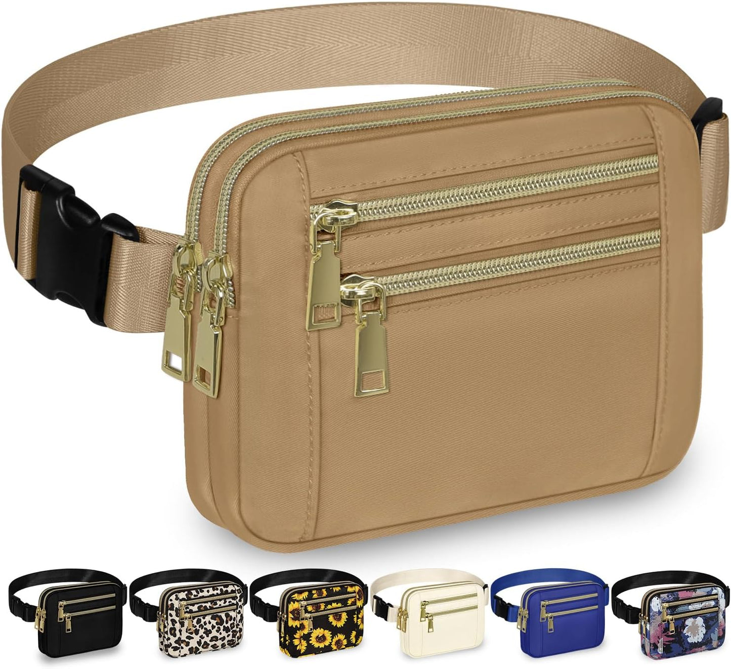 ISPBAG Fanny Pack - Adjustable, Foam-Backed, Large Capacity, Water-Resistant Waist Bag