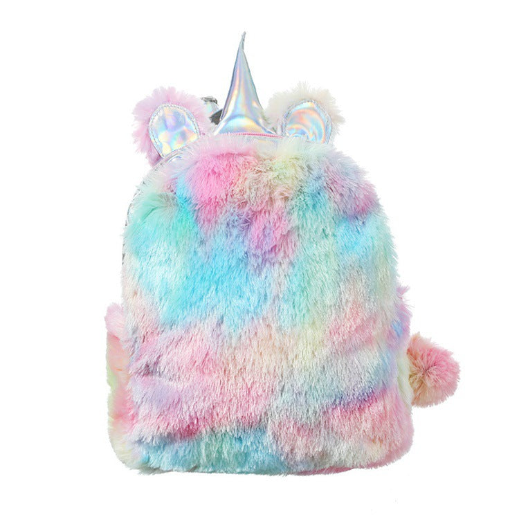 Girls Plush MINI Unicorn Backpack Fashion,Women Unicorn Bag Travel,Cute Bookbag For Unicorn