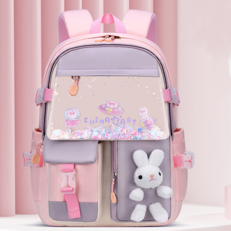 ISPBAG Backpacks for Girls Kids Backpack Cute Bunny School Bag for Kindergarten and Elementary