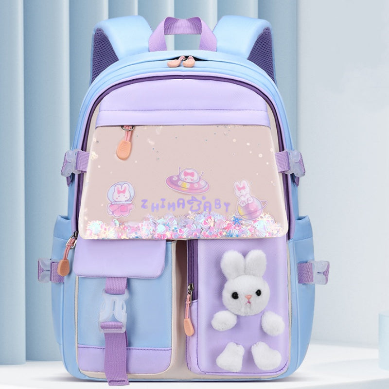 ISPBAG Backpacks for Girls Kids Backpack Cute Bunny School Bag for Kindergarten and Elementary