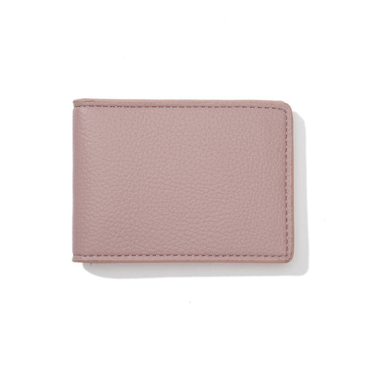 PU Bank Litchi Texture Credit Card Holder Large Capacity Soft Leather Wallet